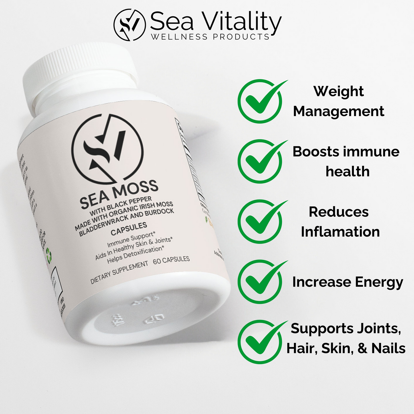 Sea Moss Burdock Root Bladderwrack Capsules